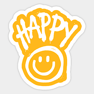 Happy Face Graffiti Sticker